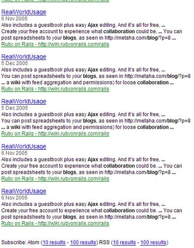Google blog search experiments
