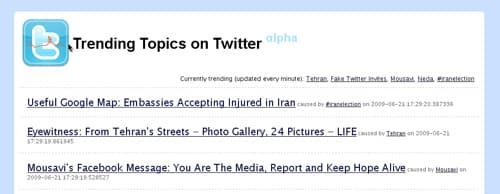 My weekend hack - Twitter Trending Topics
