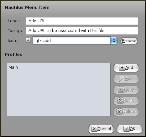 Add a New Nautilus Action