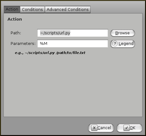 Edit Profile main - Creating a new Nautilus Action