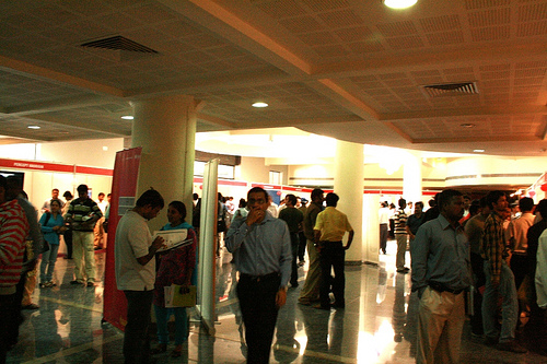People visiting the stalls
